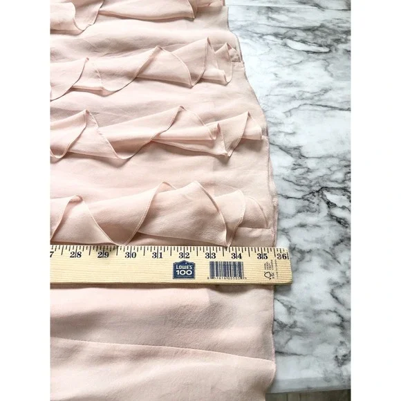BCBG MAX AZRIA Strappy Dress Cascading Ruffle Silk Fairy Blush Pink Sz 2 - Picture 11 of 11